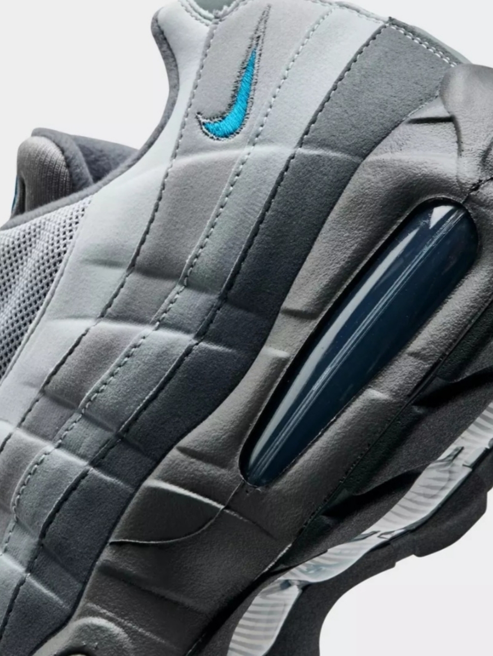 Nike Air Max 95 Grey White with Teal Tongue Accents - Picture 4 of 6